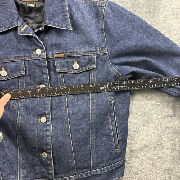 Vtg Womens Ralph Lauren Denim Jeans Jacket Quilt Lined Cotton Blue M EUC - Picture 5 of 11